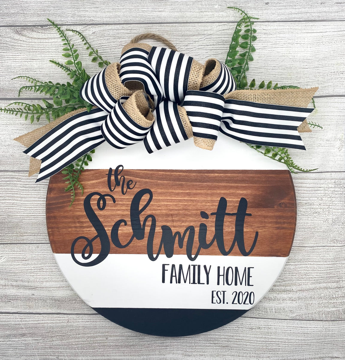 Personalized Door Hanger for Double Doors Home Sweet Home Family Name Sign  Front Door Wreath Housewarming Gift Door Hanger 