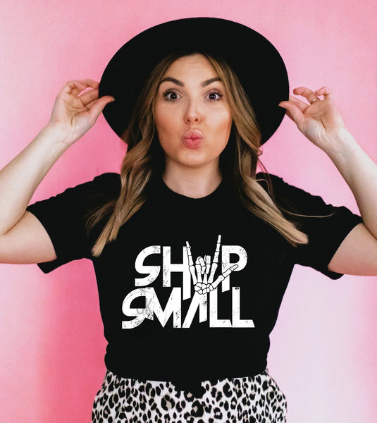 Shop Small Graphic Skellie Tee - Shop Local Skeleton T-Shirt