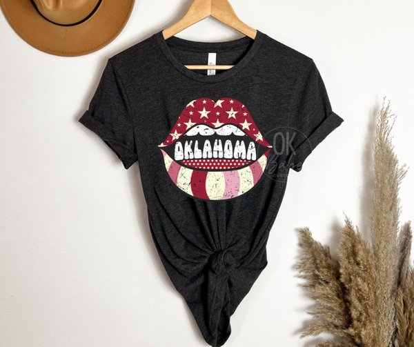 Oklahoma Sooners OU Lips Tee T-Shirt Toddler Youth and Adult Sizes
