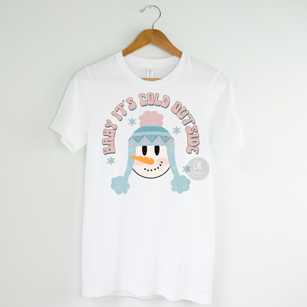 Baby It's Cold Outside Snowman T-Shirt - Winter Snow Graphic Tee