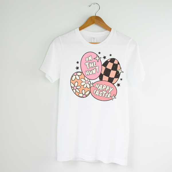 Happy Easter On The Hunt Retro Graphic Tee - All Sizes Available